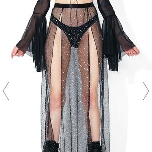 evil beatz sheer maxi skirt